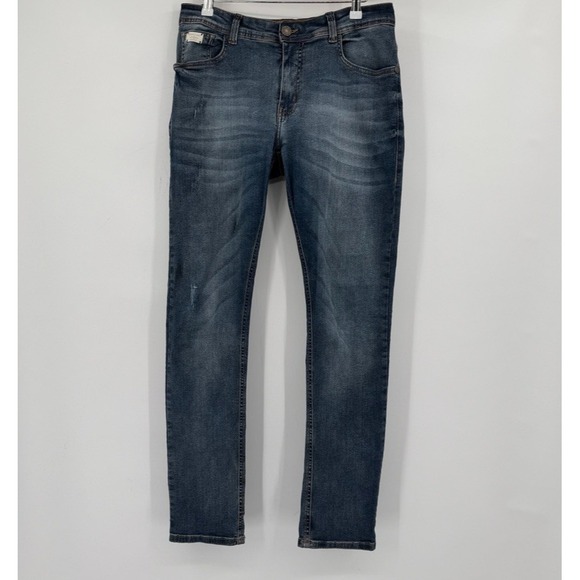 Other - Coca-Cola Jeans Mens Jeans 32 Blue Skinny Stretch‎ Distressed Whiskered Denim